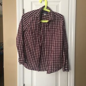 🖤Boys Burgundy Checkered Shirt